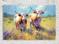 Texas Longhorn Canvas - Large Western Wall Art | Rustic Texas Pride Canvas