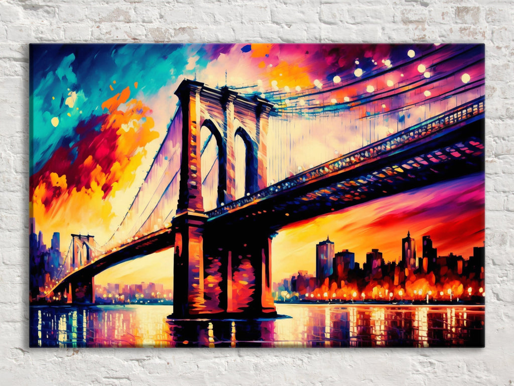 Brooklyn Bridge Canvas - Large NYC Wall Art | Urban Cityscape Decor