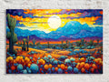 Southwest Desert Art - Vibrant Desert Landscape Painting on Large Canvas Wall Art