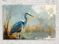 Blue Heron Canvas - Large Gallery Wrapped Canvas Art | Wetland Wildlife Wall Art