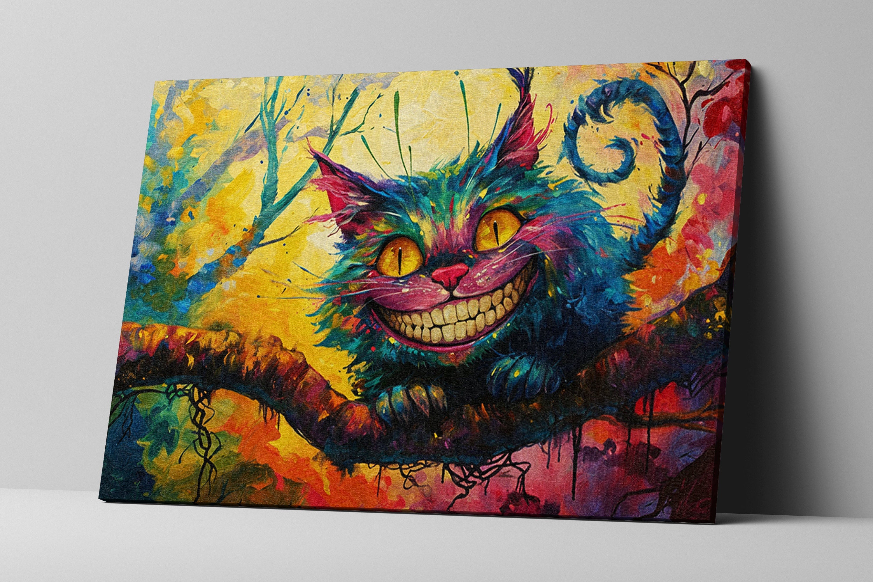 Cheshire Cat Painting – Fantasy Wall Decor | Gallery Wrapped Canvas Print