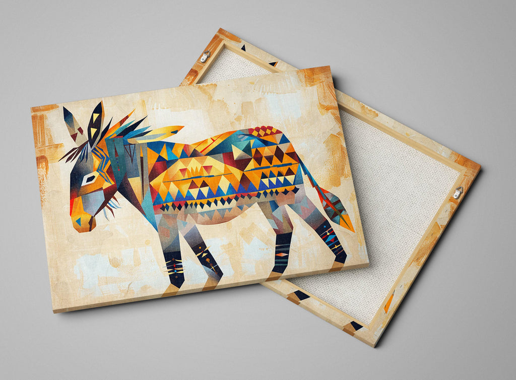Native American Canvas Art – Large Gallery Wrapped Canvas Featuring Desert Donkey Print