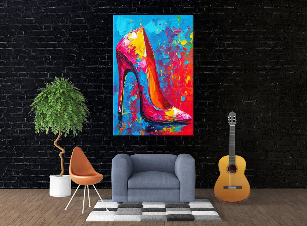High Heels Canvas Art – Colorful Pop Art Print on Large Gallery Ready Canvas