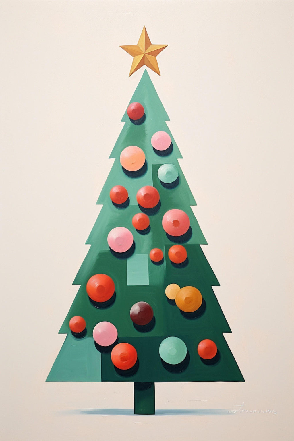 Minimalist Christmas Art - Extra Large Gallery Wrapped Canvas | Peaceful Holiday Wall Decor