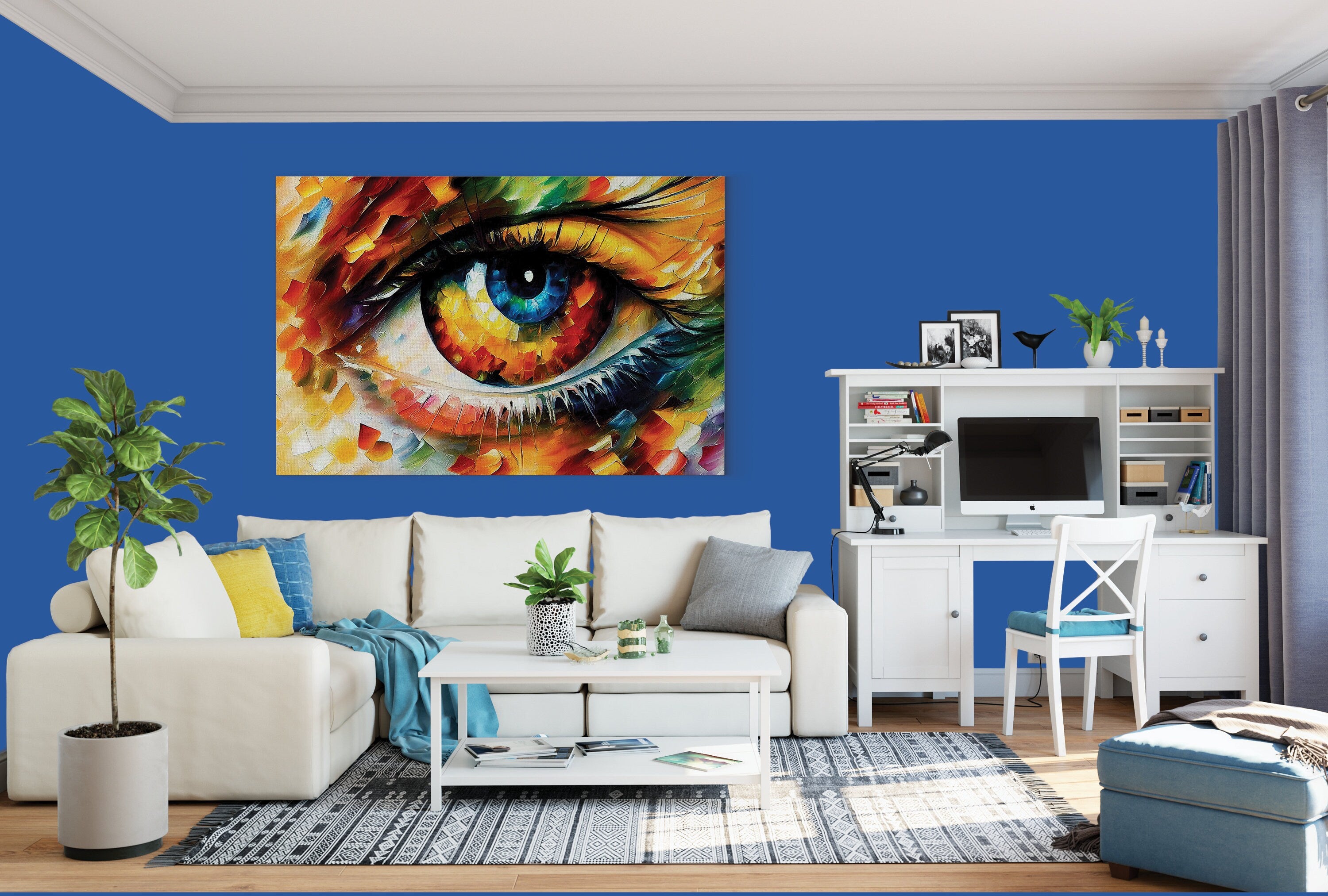 Eye Canvas Print – Vibrant Colorful Wall Art With Oil Painting Reproduction