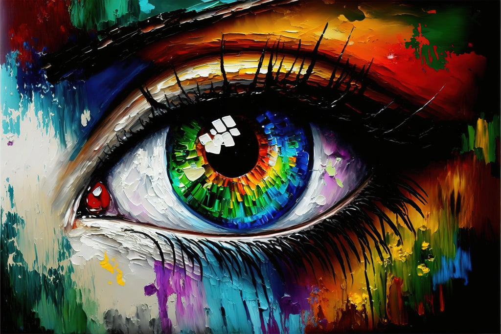 Eye Canvas Print - Abstract Colorful Eye Painting on Gallery Ready Canvas