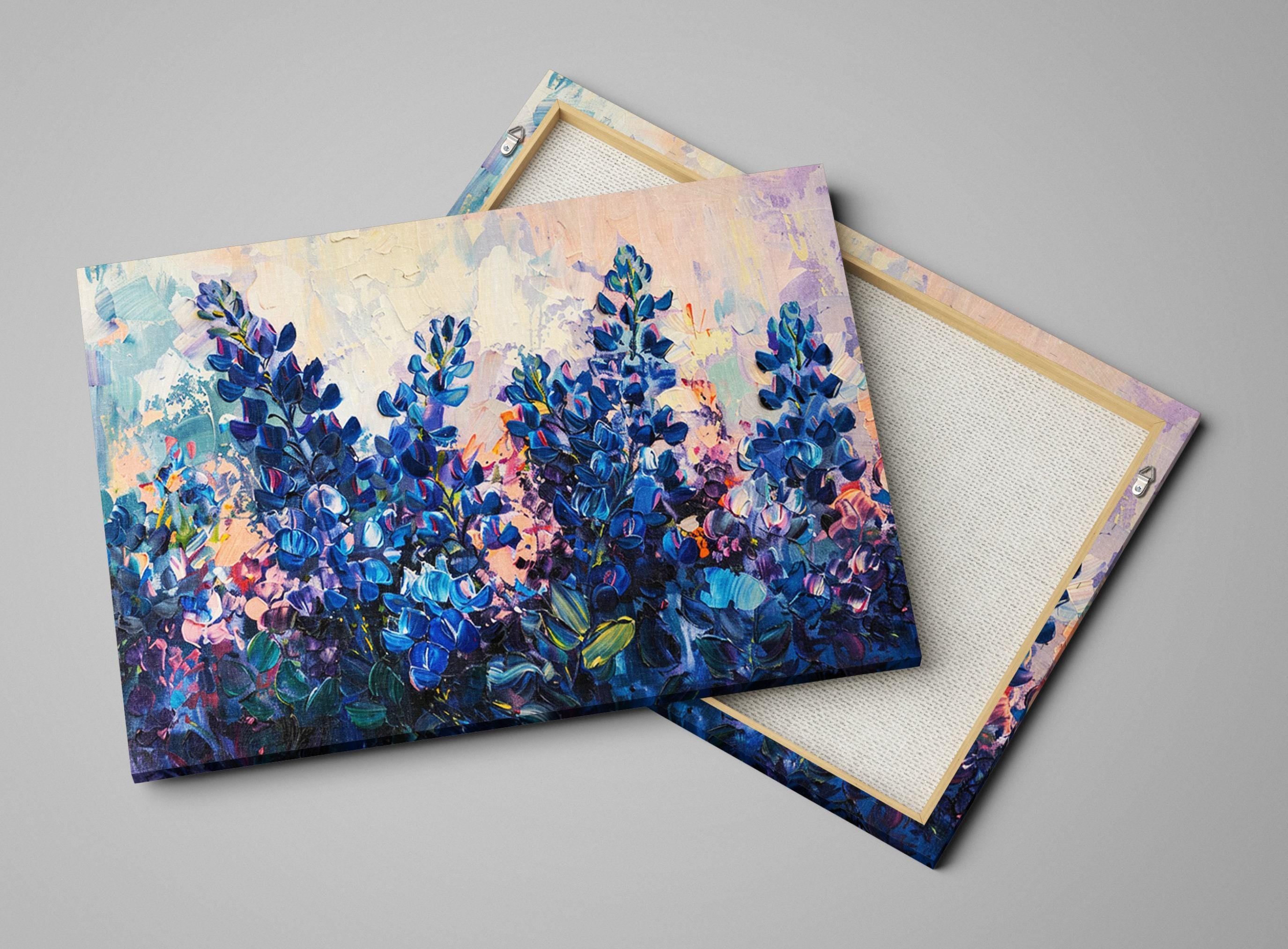 Texas Bluebonnet Art – Large Canvas Print | Gallery Wrapped Wildflower Canvas