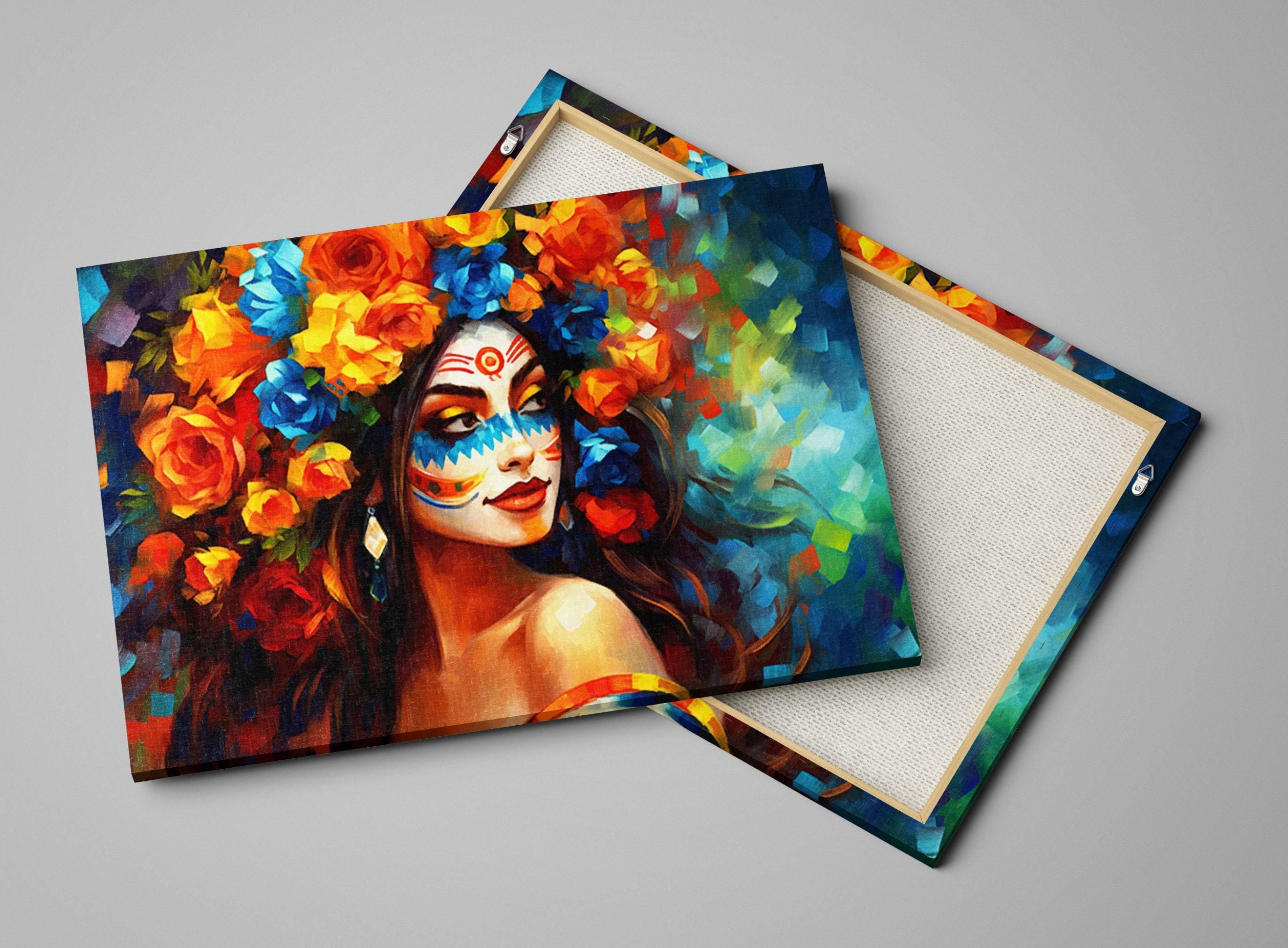Day of the Dead Wall Decor – Vibrant Sugar Skull Canvas | Mexican Heritage Art