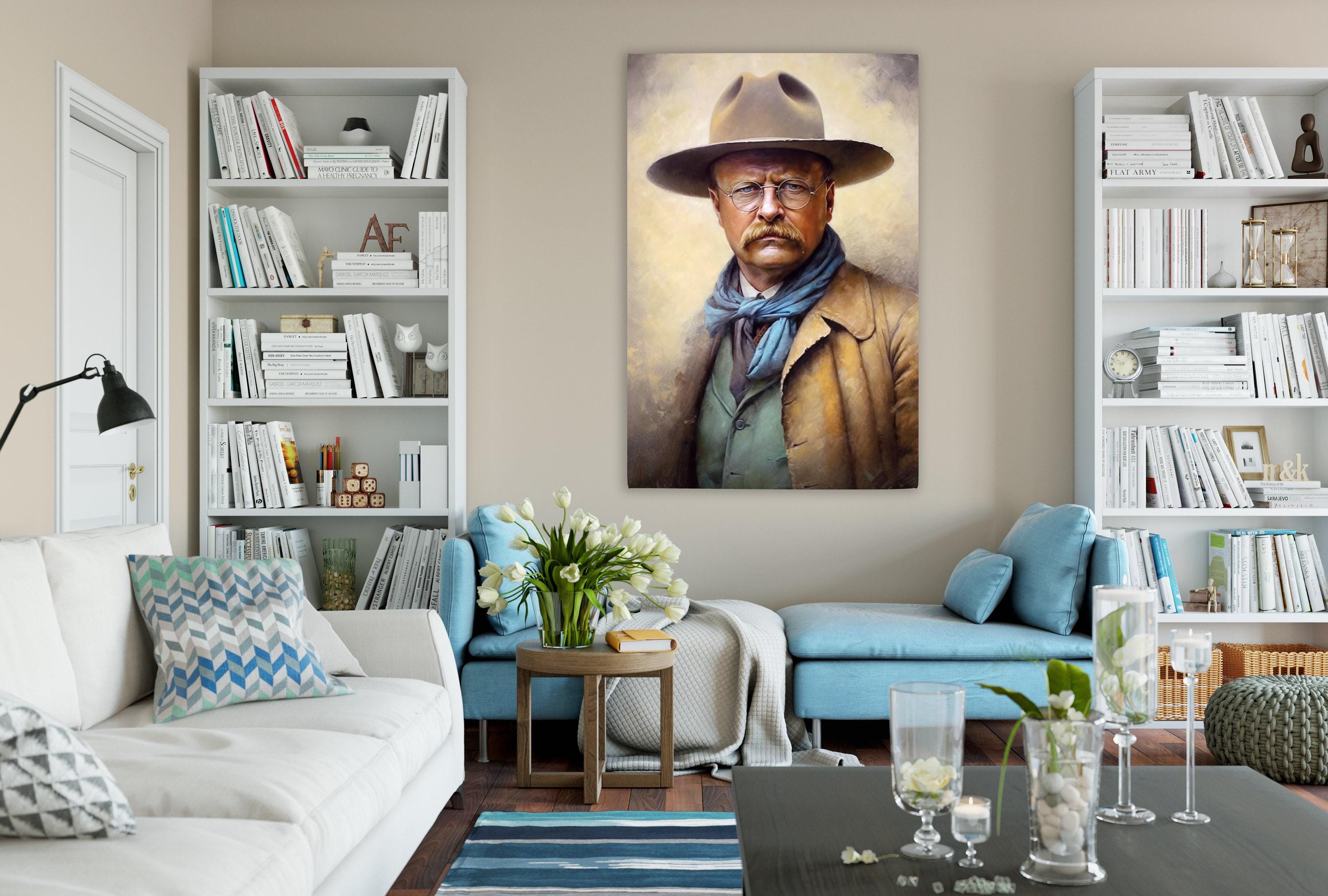 Theodore Roosevelt Portrait - Large Canvas Print | Gallery Wrapped Canvas, Political Wall Art