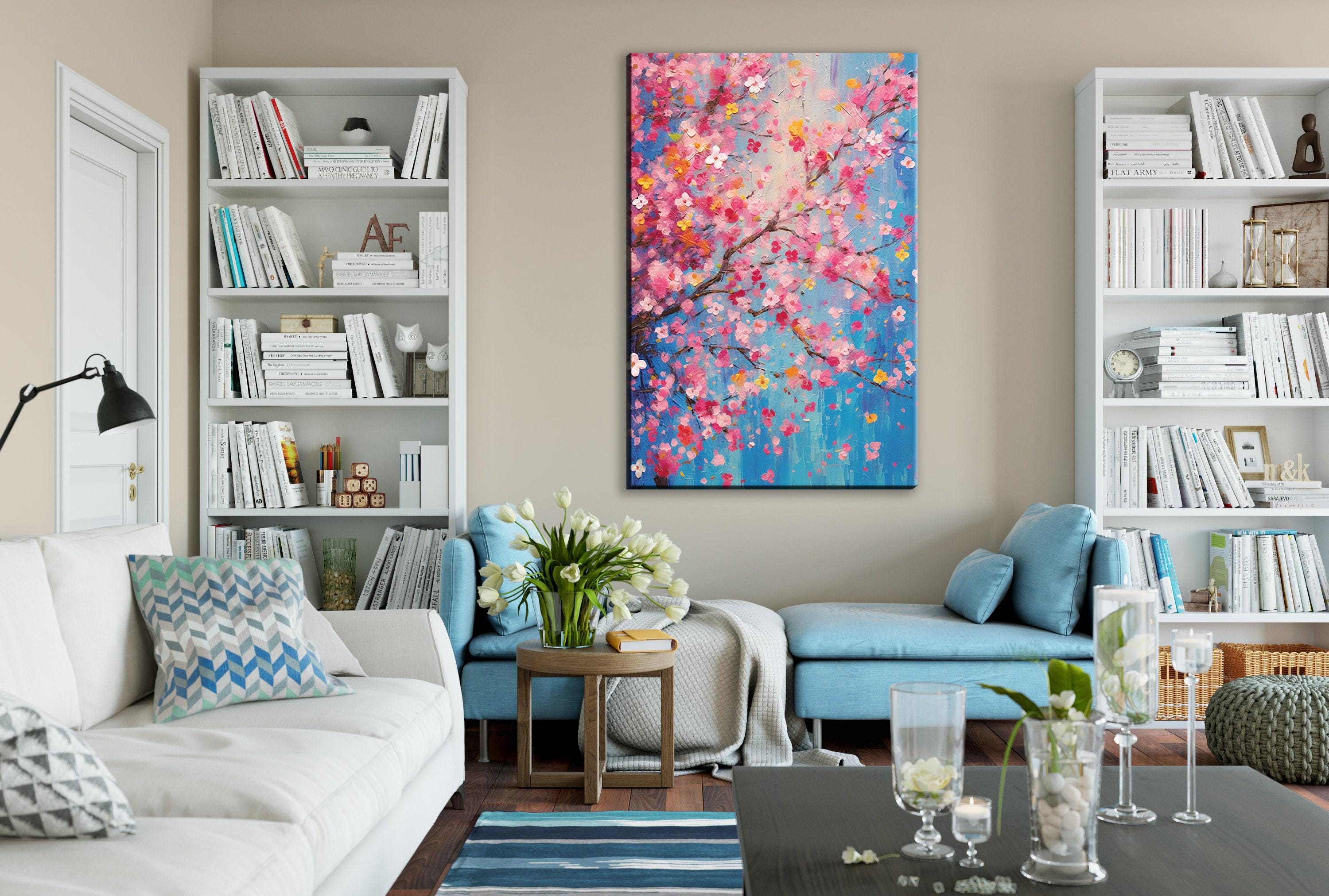 Cherry Blossom Canvas | Large Floral Wall Art - Japanese Garden Print