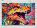 Dragon Canvas Art - Large Fantasy Wall Art Print | Mythical Creature Decor