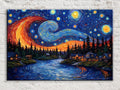 Starry Night Canvas - Van Gogh Painting on Gallery Wrapped Canvas, Ready to Hang Wall Art