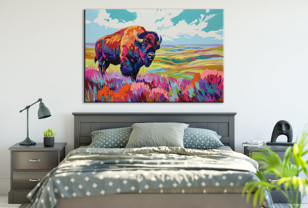 Bison Pop Art - Bold Wall Art Canvas | Extra Large Gallery Wrapped Canvas