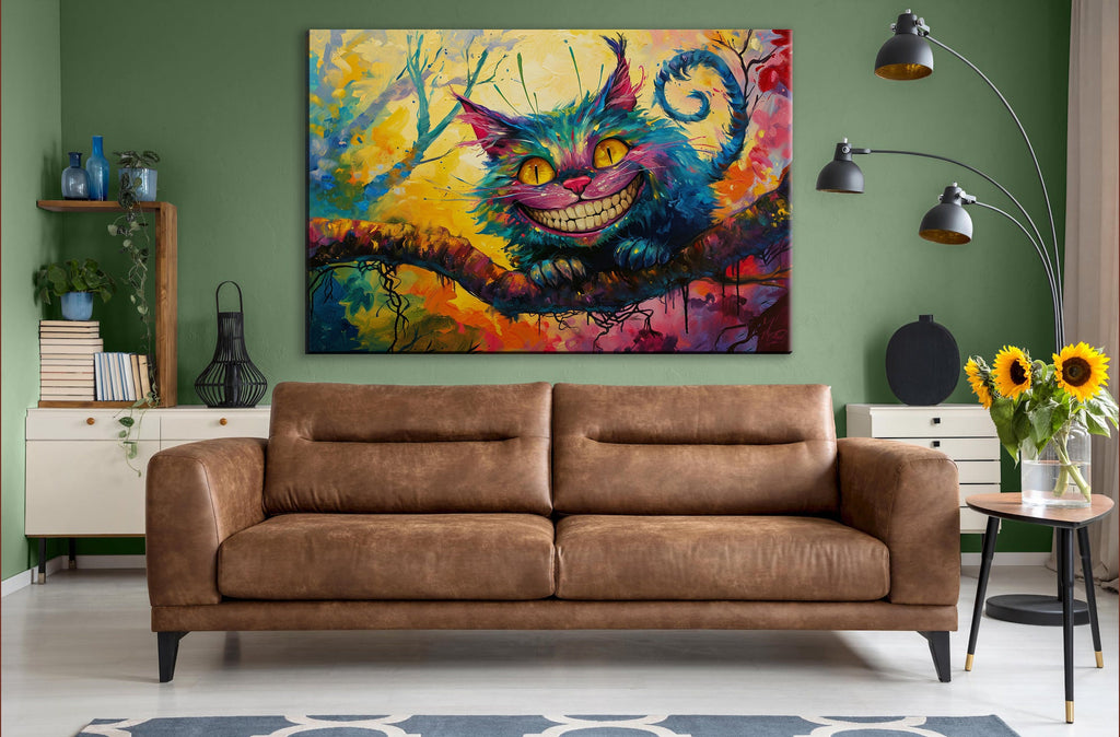 Cheshire Cat Painting – Fantasy Wall Decor | Gallery Wrapped Canvas Print