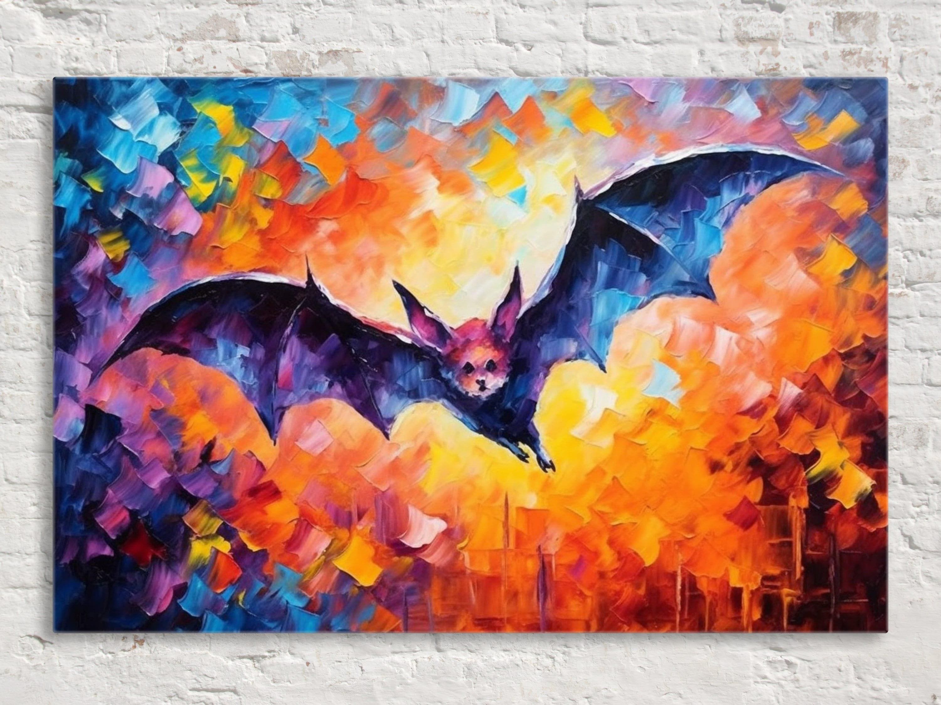 Halloween Bat Canvas - Spooky Wall Art | Large Gallery Wrapped Canvas Print