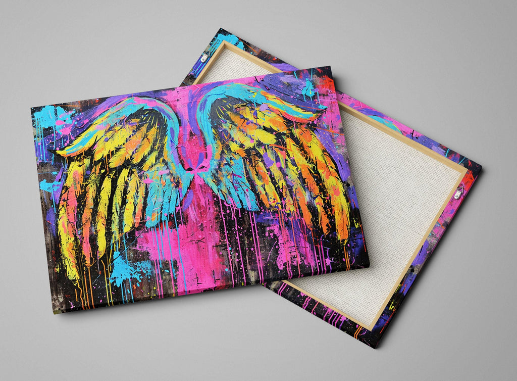Colorful Angel Wings Art – Extra Large Pop Art Canvas | Gallery Wrapped Print