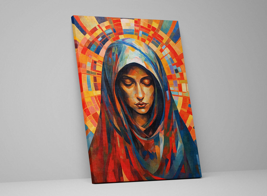 Virgin Mary Canvas Print – Large Faith Artwork | Blessed Mother Wall Decor