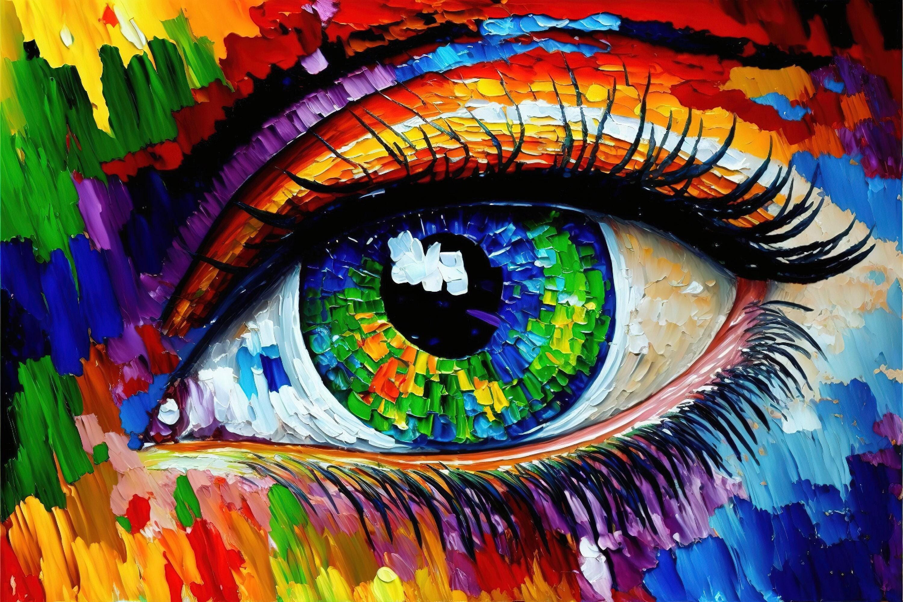 Colorful Eye Canvas - Abstract Eye Art Print | Vibrant Wall Art for Optometry Office