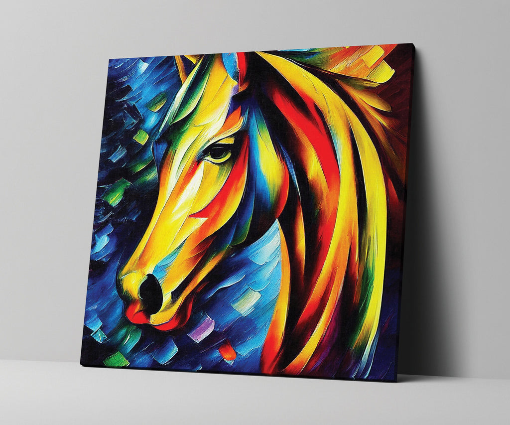 Colorful Horse Canvas | Vibrant Wall Art - Oil Painting Reproduction, Gallery Ready