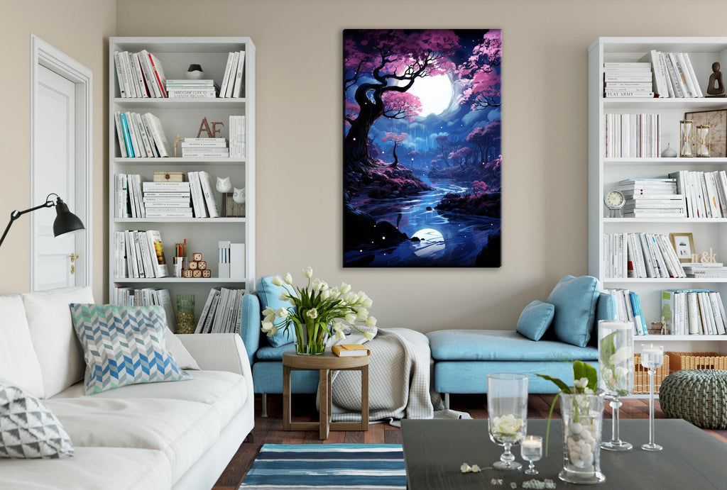 Canvas Wall Decor – Large Enchanted Forest Art | Gallery Wrapped Canvas Print