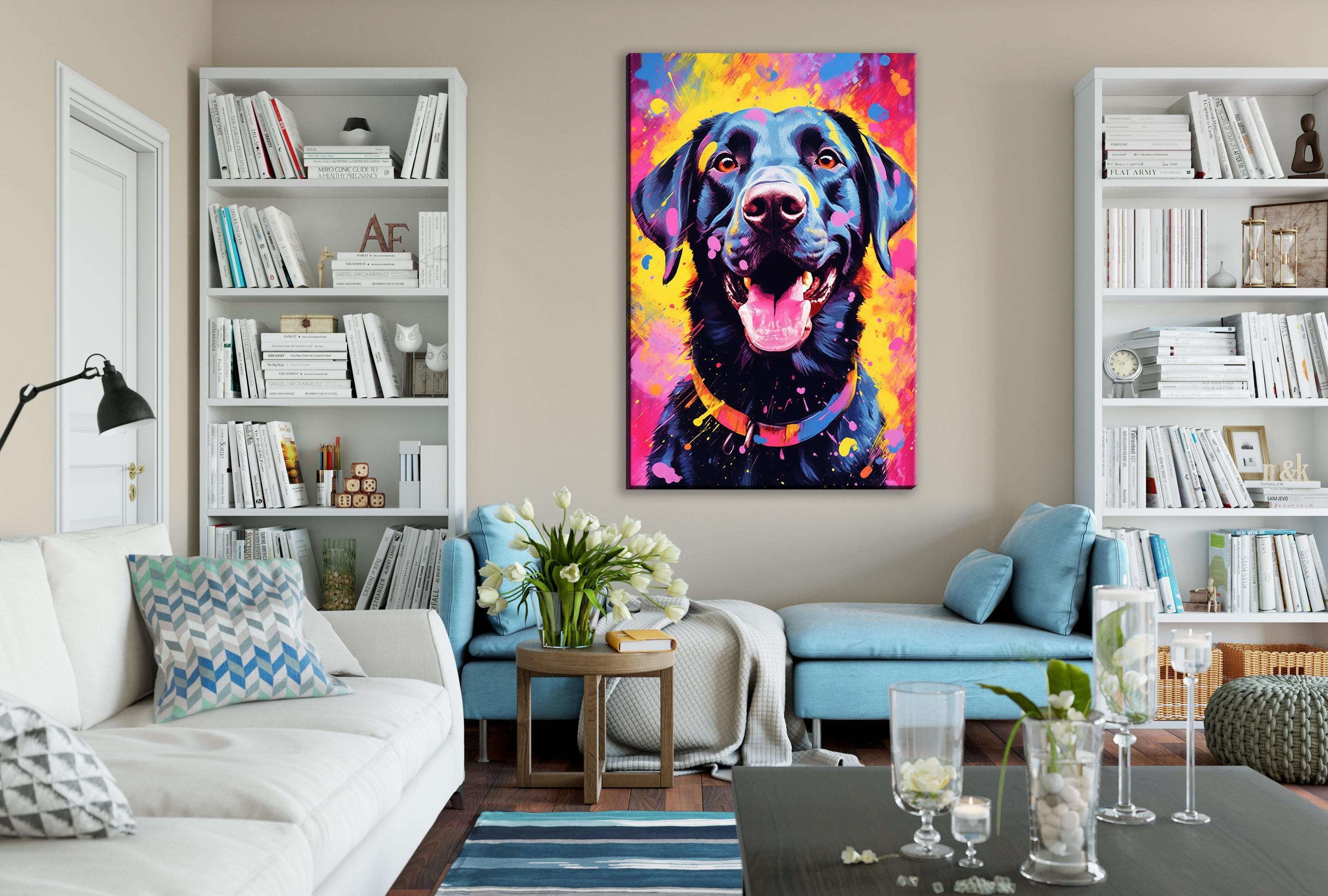 Black Labrador Canvas - Large Canvas Print With Scratch Resistant Coating & Wooden Frame Art