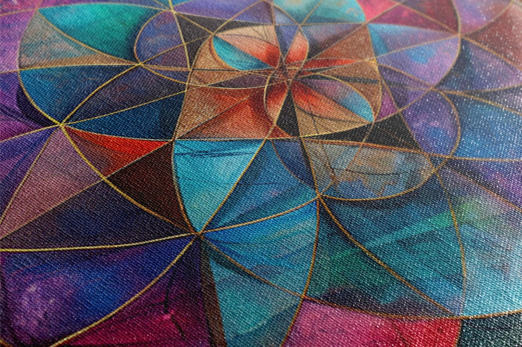 Sacred Geometry Art – Extra Large Canvas Wall Decor with Flower Pattern Design