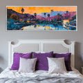 Palm Springs Wall Art – Panoramic Framed Canvas, Extra Large Gallery Wrapped Desert Landscape