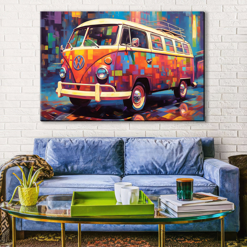 VW Bus Canvas Print - Classic Volkswagen Art | Large Gallery Wrapped Canvas
