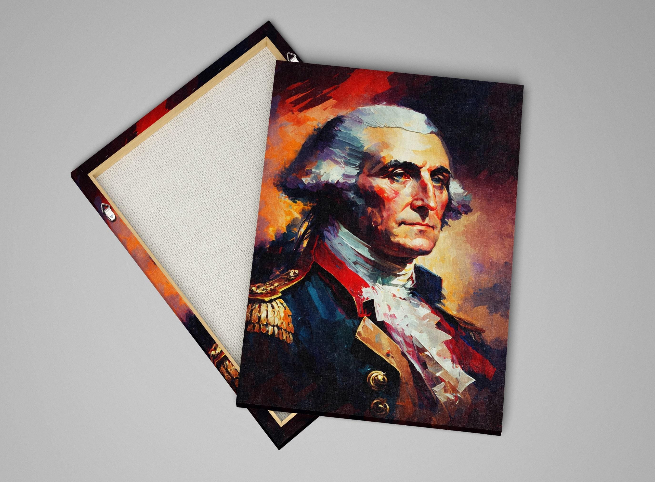 George Washington Canvas Print – Founding Father Canvas With Wood Frame Wall Art