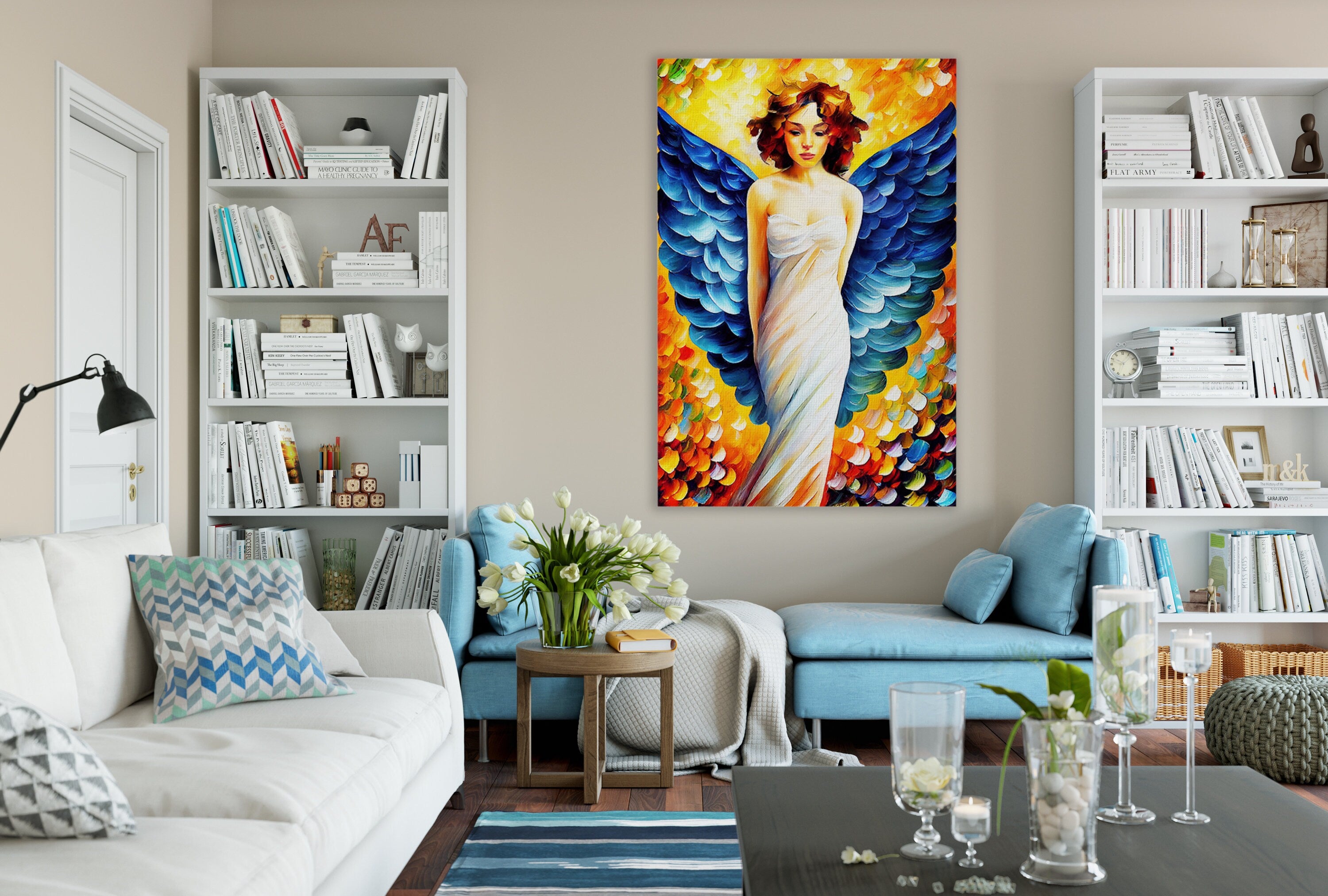 Angel Wall Art – Beautiful Spiritual Home Decor | Gallery Wrapped Canvas Print