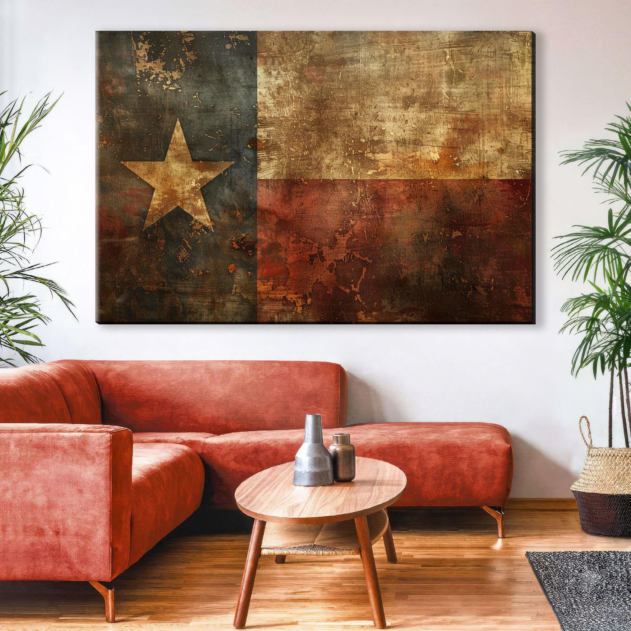Texas Flag Wall Art – Lone Star Decor on Gallery Wrapped Canvas, Ready to Hang