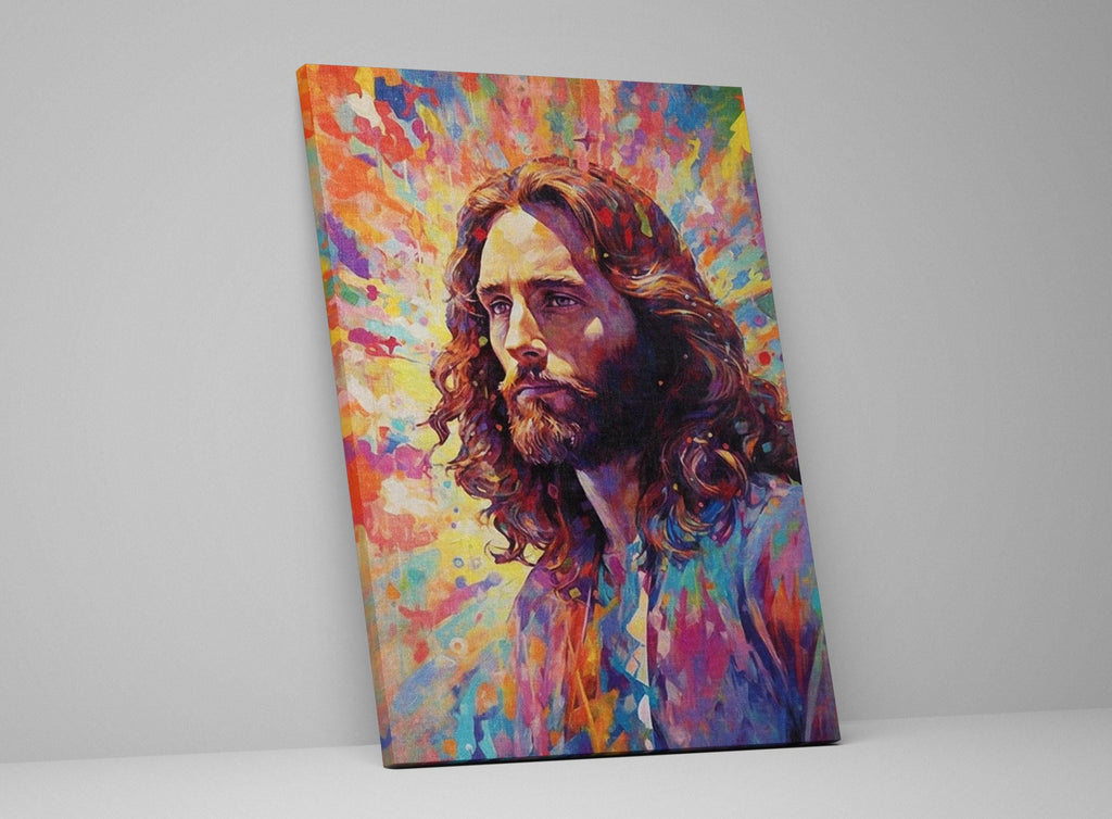 Jesus Christ Canvas Art - Colorful Religious Canvas Print | Large Spiritual Wall Art