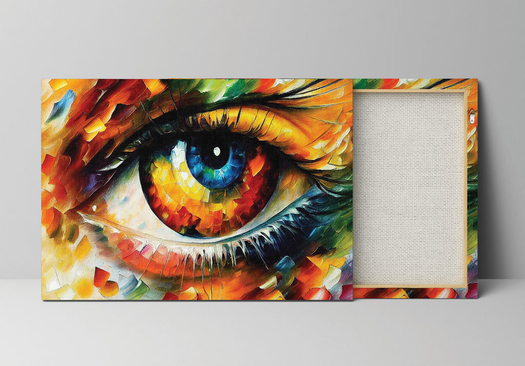 Eye Canvas Print – Vibrant Colorful Wall Art With Oil Painting Reproduction