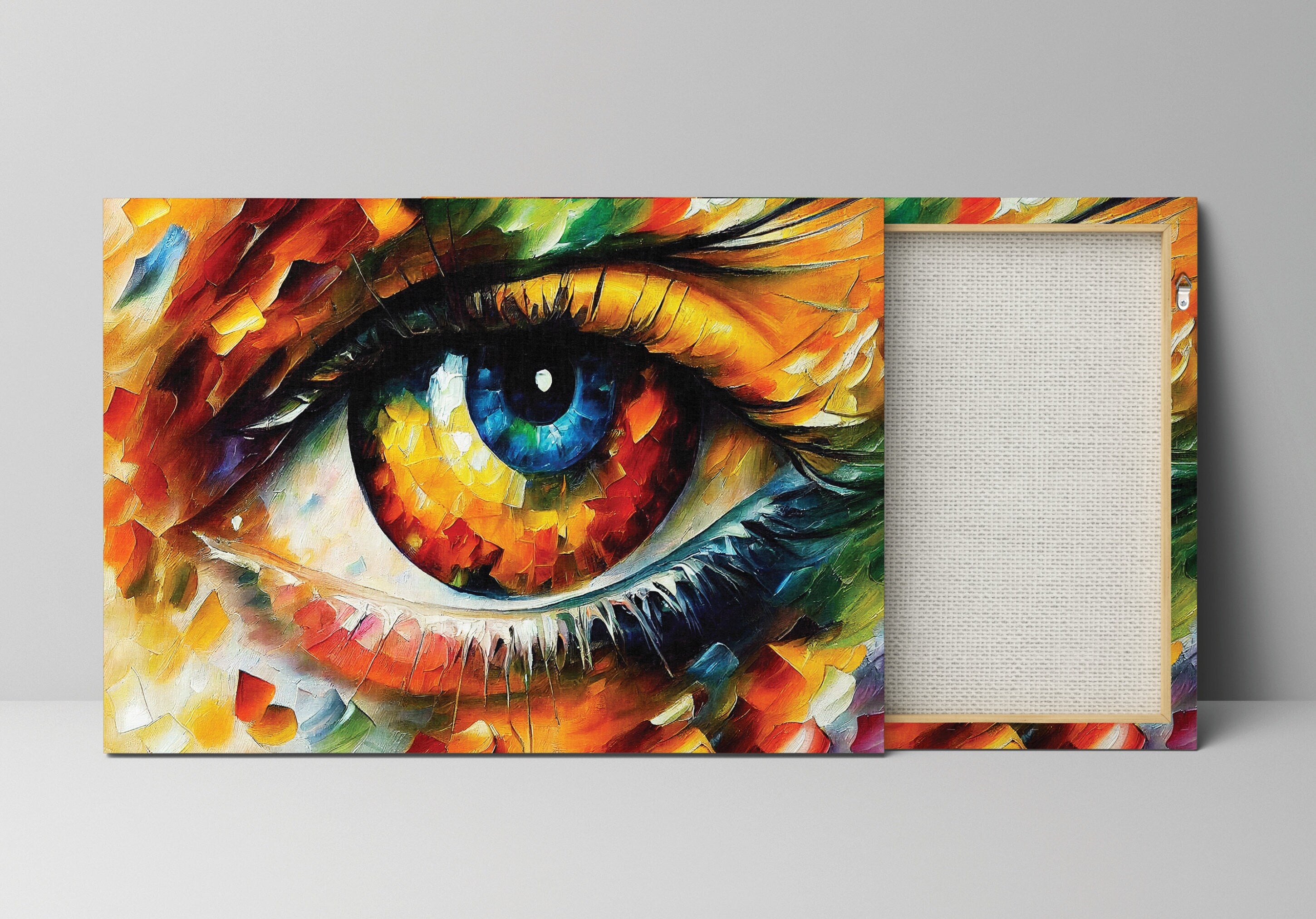 Eye Canvas Print – Vibrant Colorful Wall Art With Oil Painting Reproduction