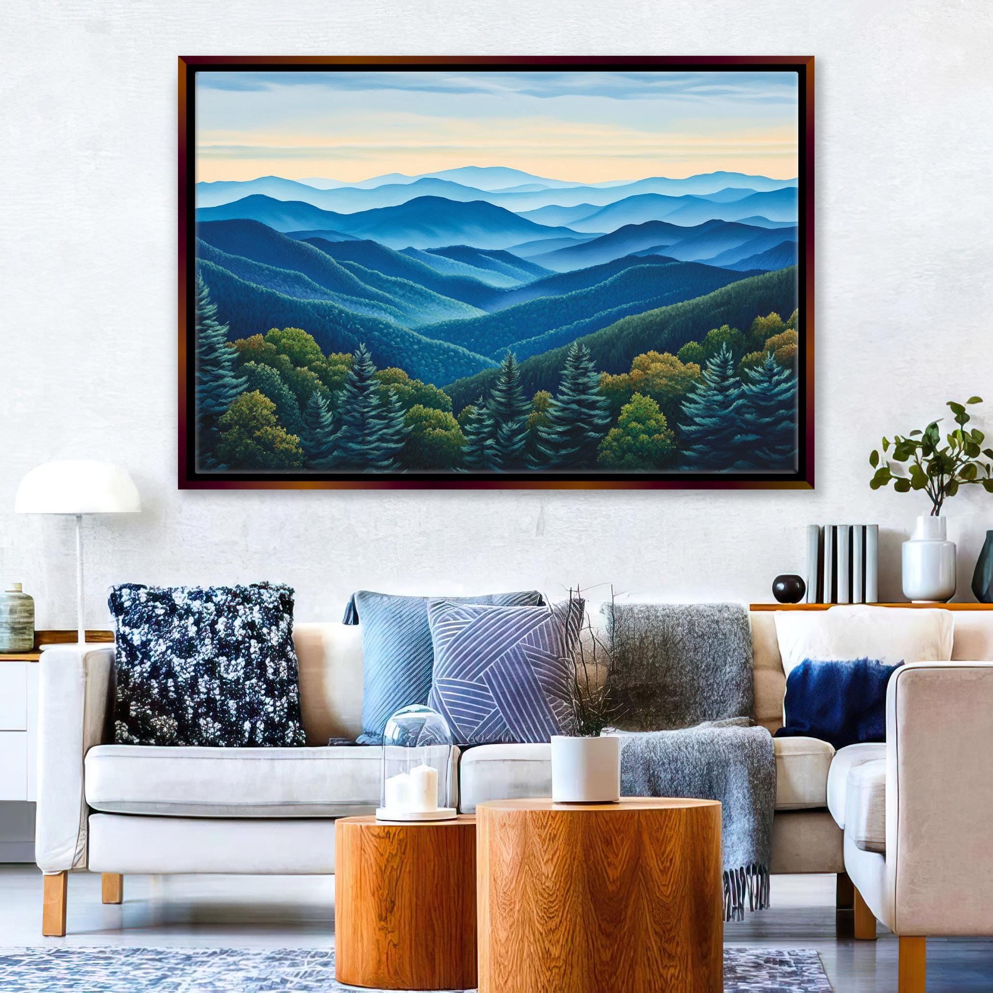 Blue Ridge Mountains Canvas - Extra Large Mountain Wall Art | Gallery Wrapped, Ready to Hang