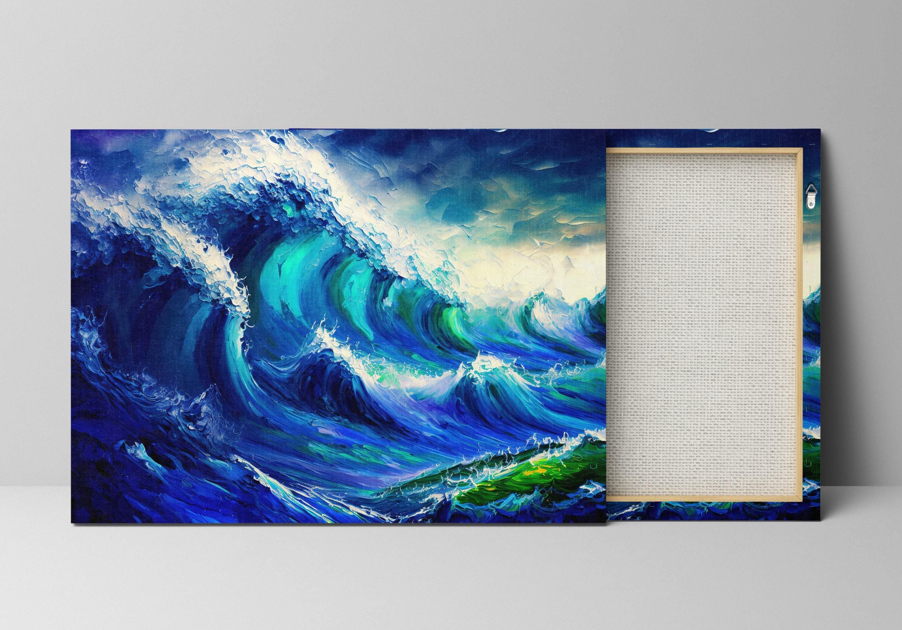 Blue Ocean Wave Canvas – Vibrant Wave Artwork | Nautical Home Decor
