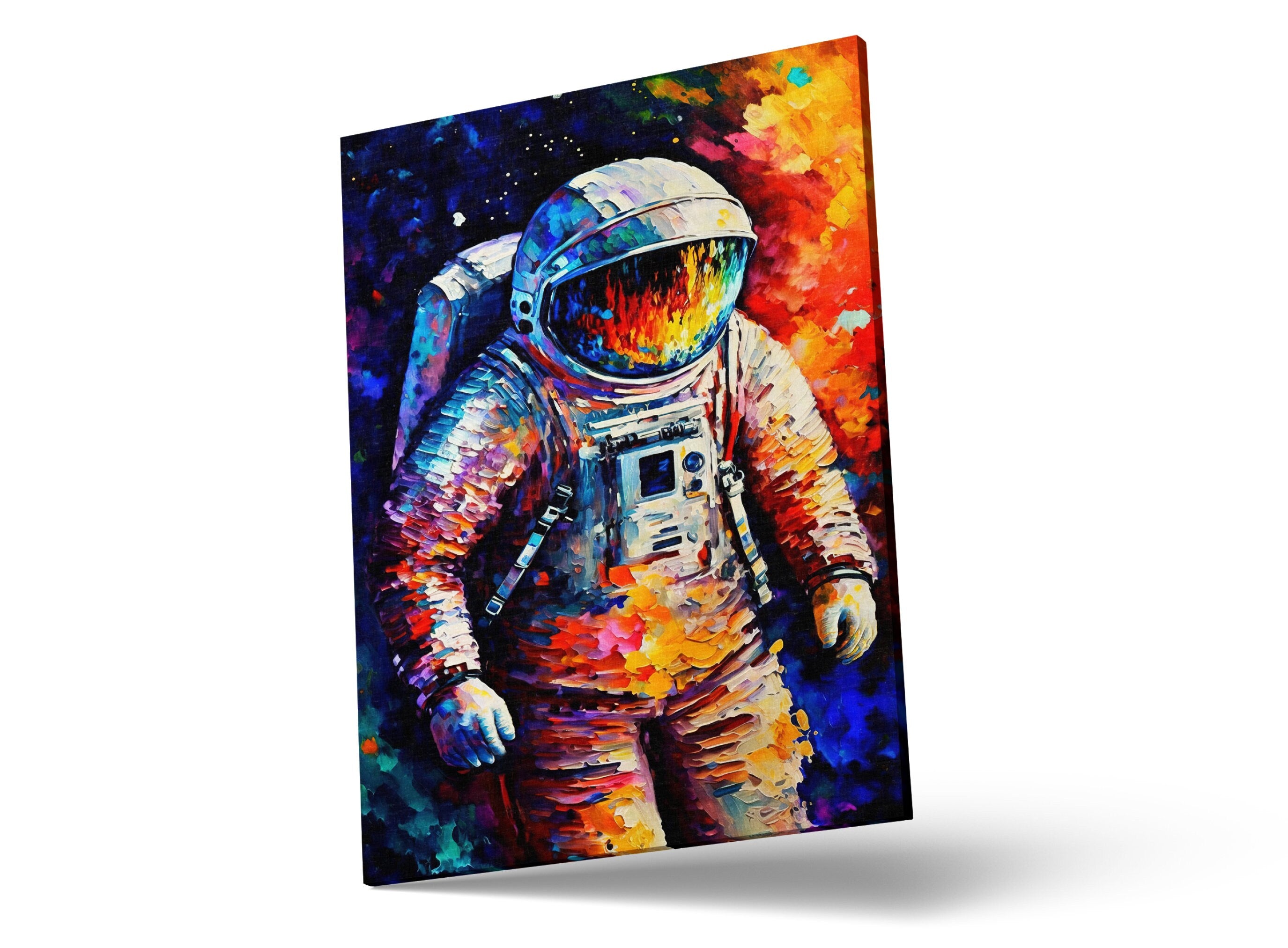 Astronaut Art Print – Colorful Space Art Canvas | Gallery Wrapped Ready to Hang