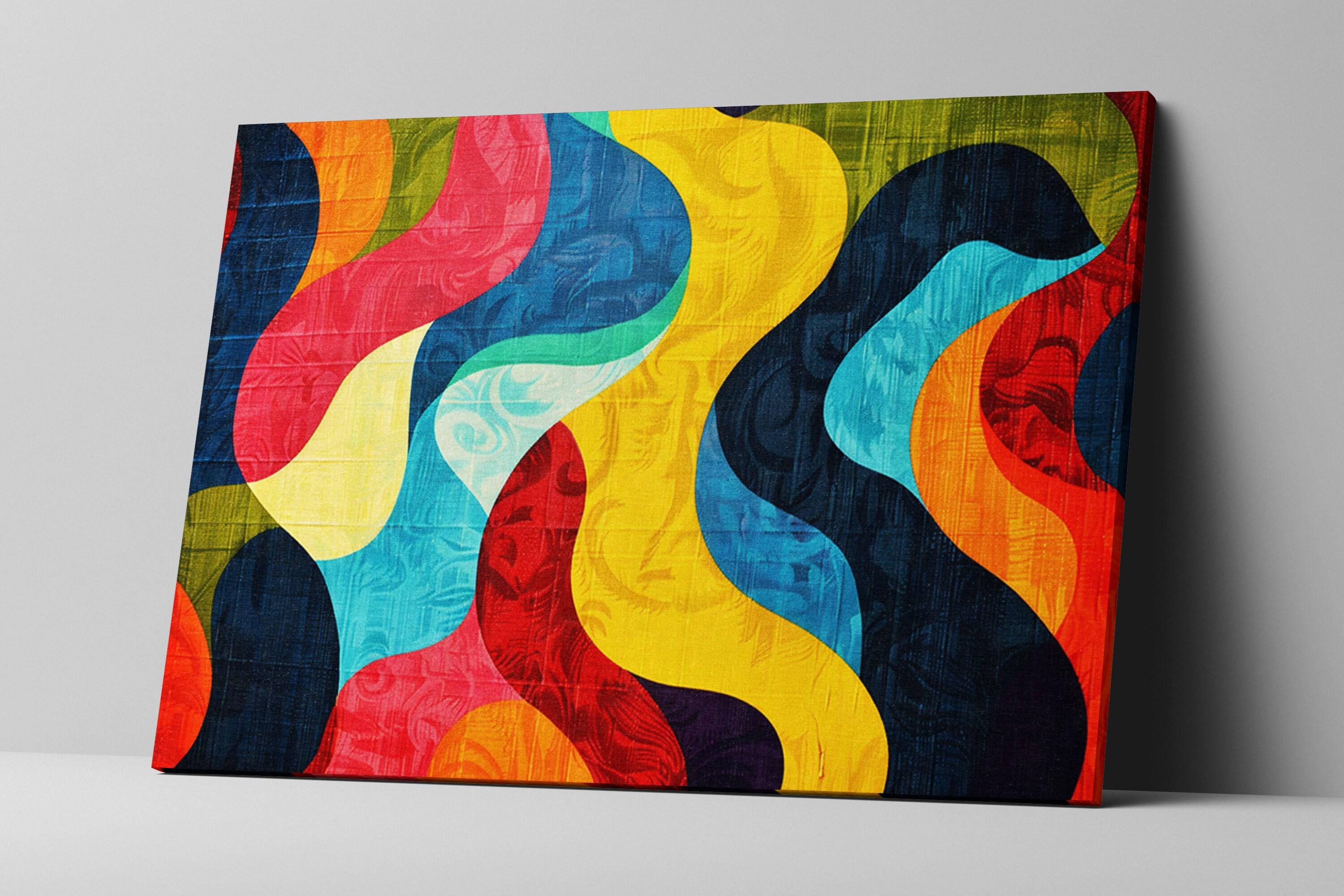 Retro Pop Art Canvas - Large Abstract Art Print | Gallery Wrapped, Ready to Hang