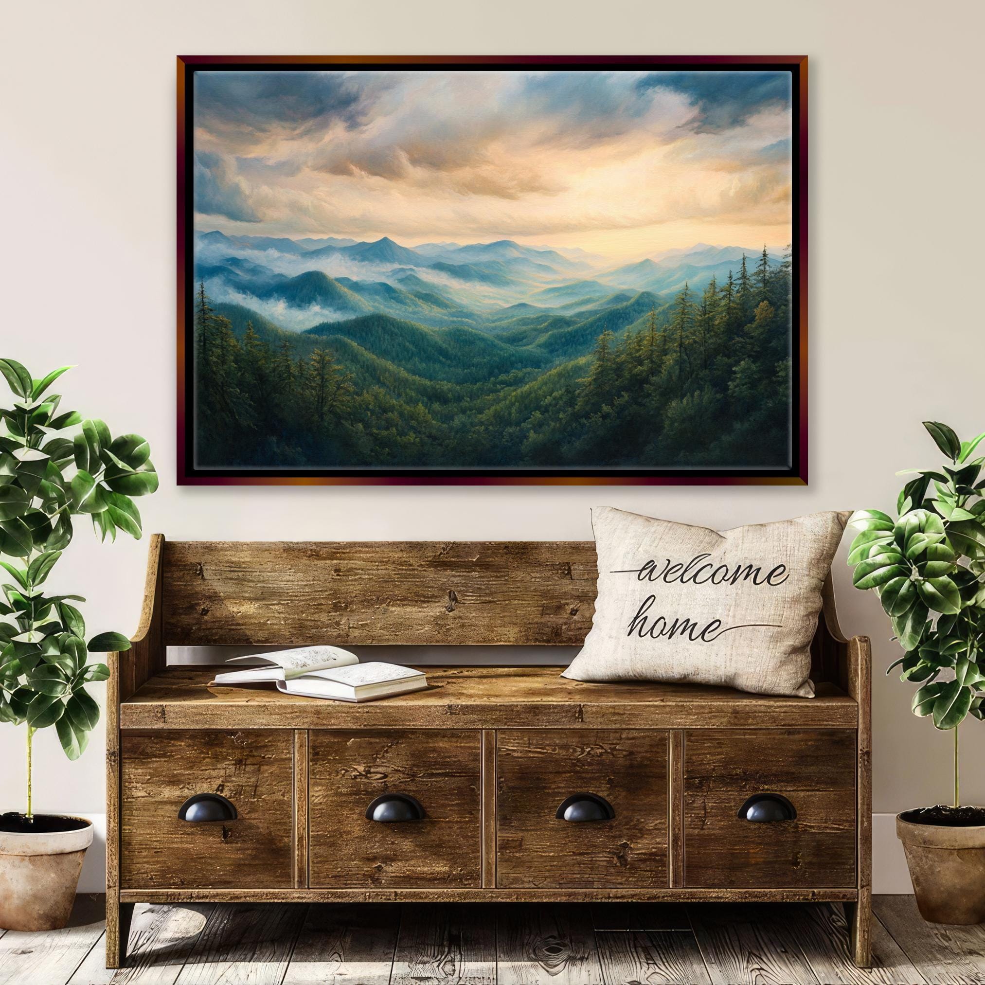 Smoky Mountain Canvas Print - Extra Large Nature Wall Art | Gallery Wrapped Canvas