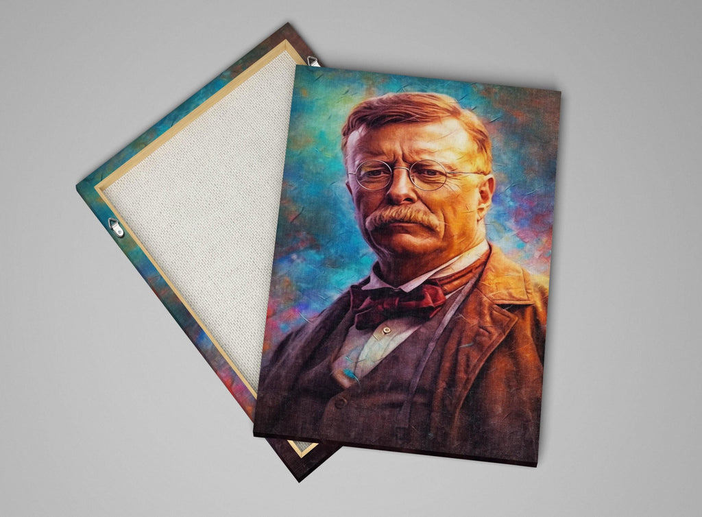 Theodore Roosevelt Art | Historical Wall Art Canvas Print With Acid Free Ink & Wood Frame