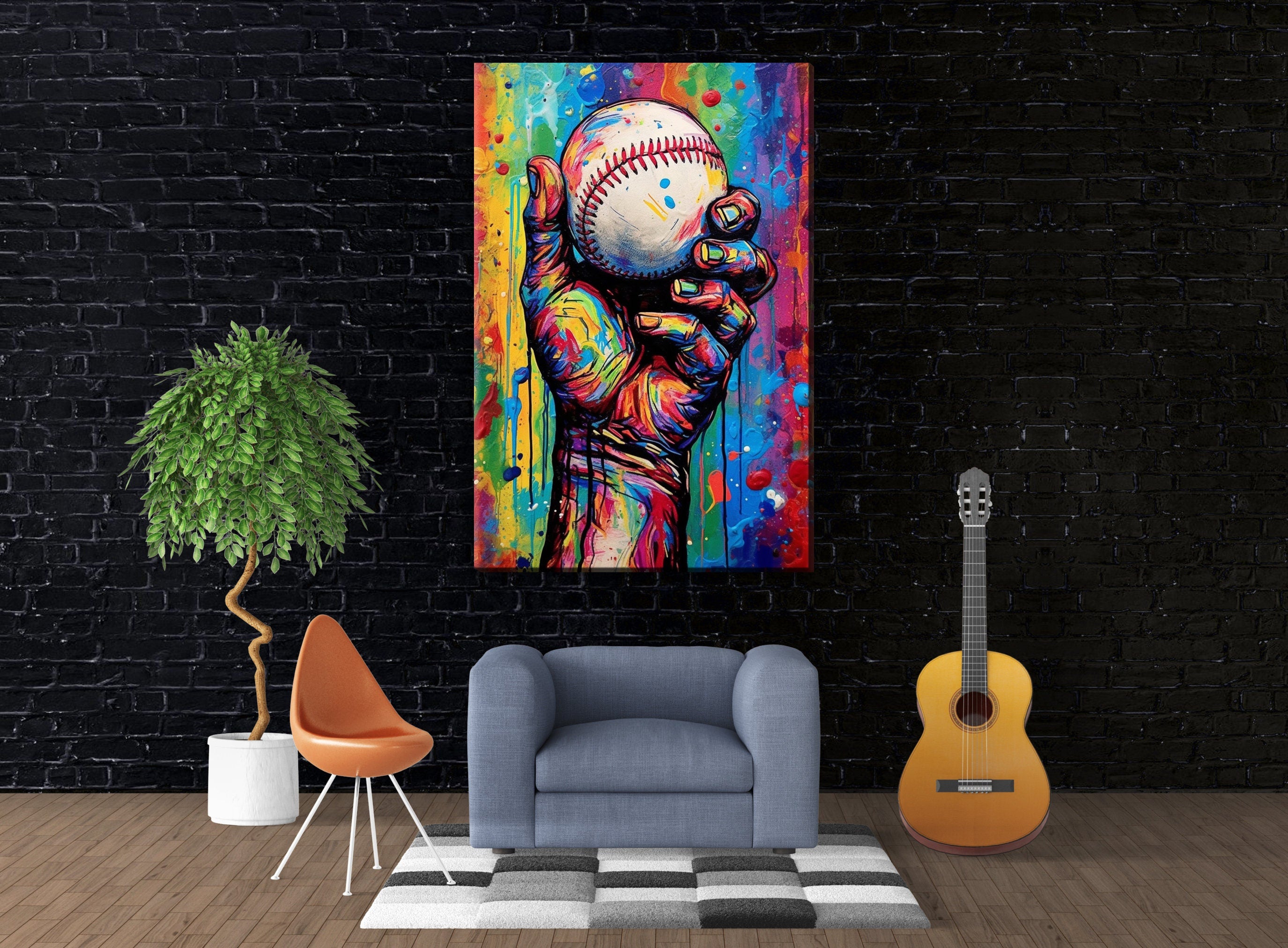 Baseball Canvas Art - Hand Holding Baseball Print | Classic Sports Wall Decor