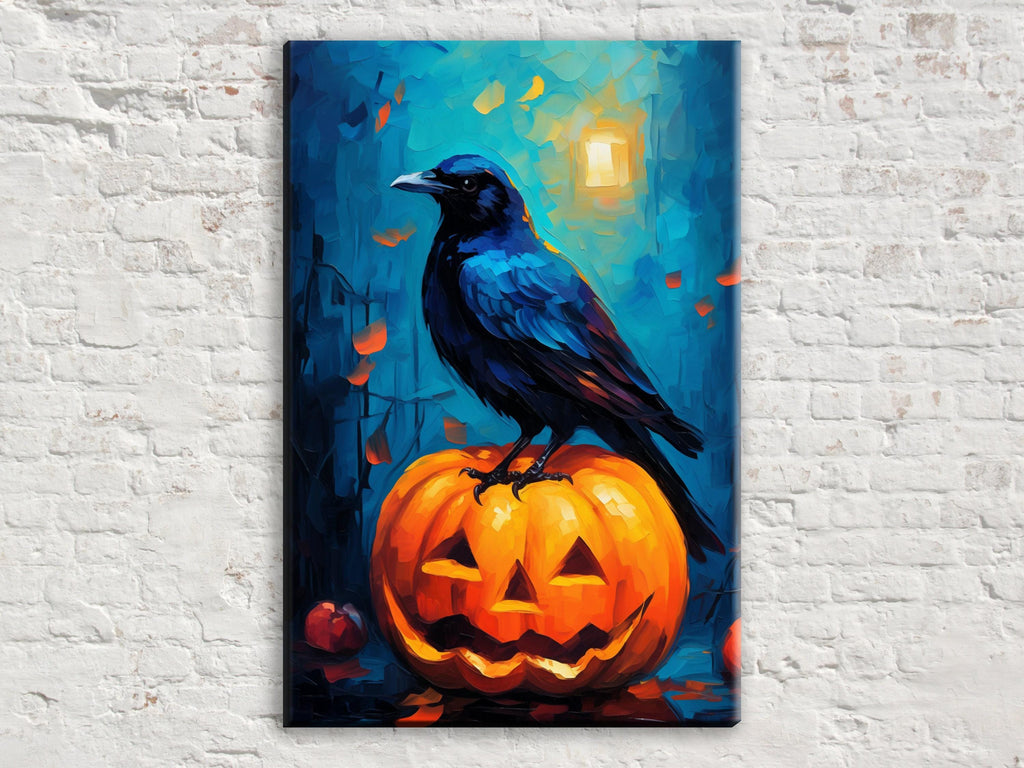 Halloween Pumpkin Canvas - Jack O Lantern Art | Large Gallery Wrapped Print