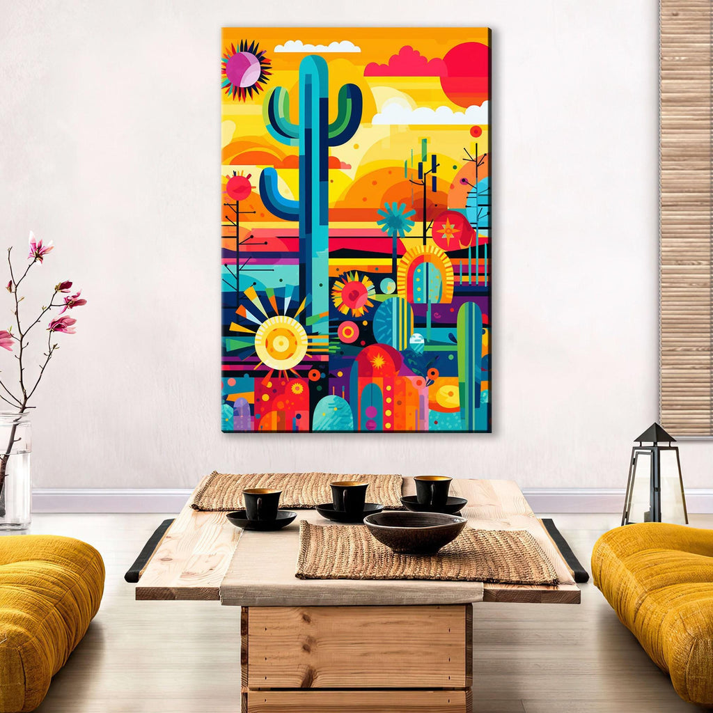 Desert Landscape Art - Geometric Desert Art | Gallery Wrapped Canvas, Ready to Hang