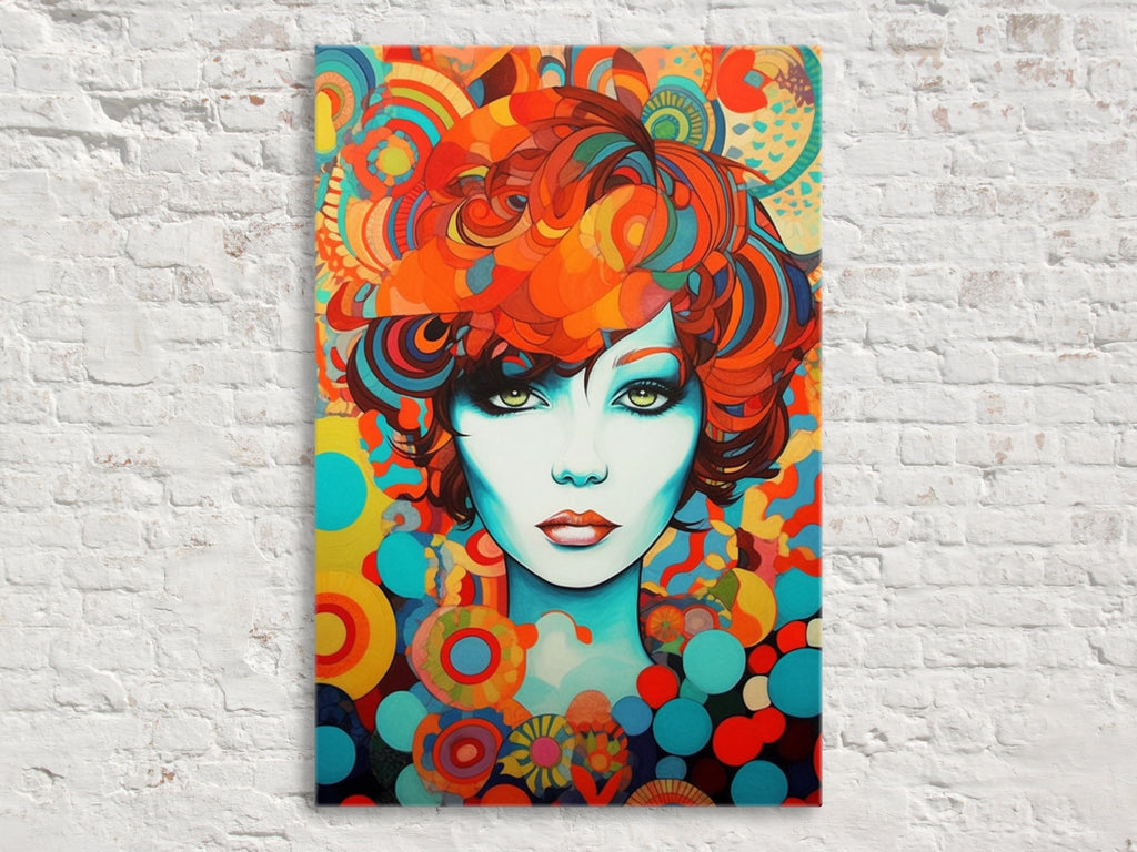 Art Deco Woman Portrait – Large Canvas Wall Art With Scratch Resistant Coating