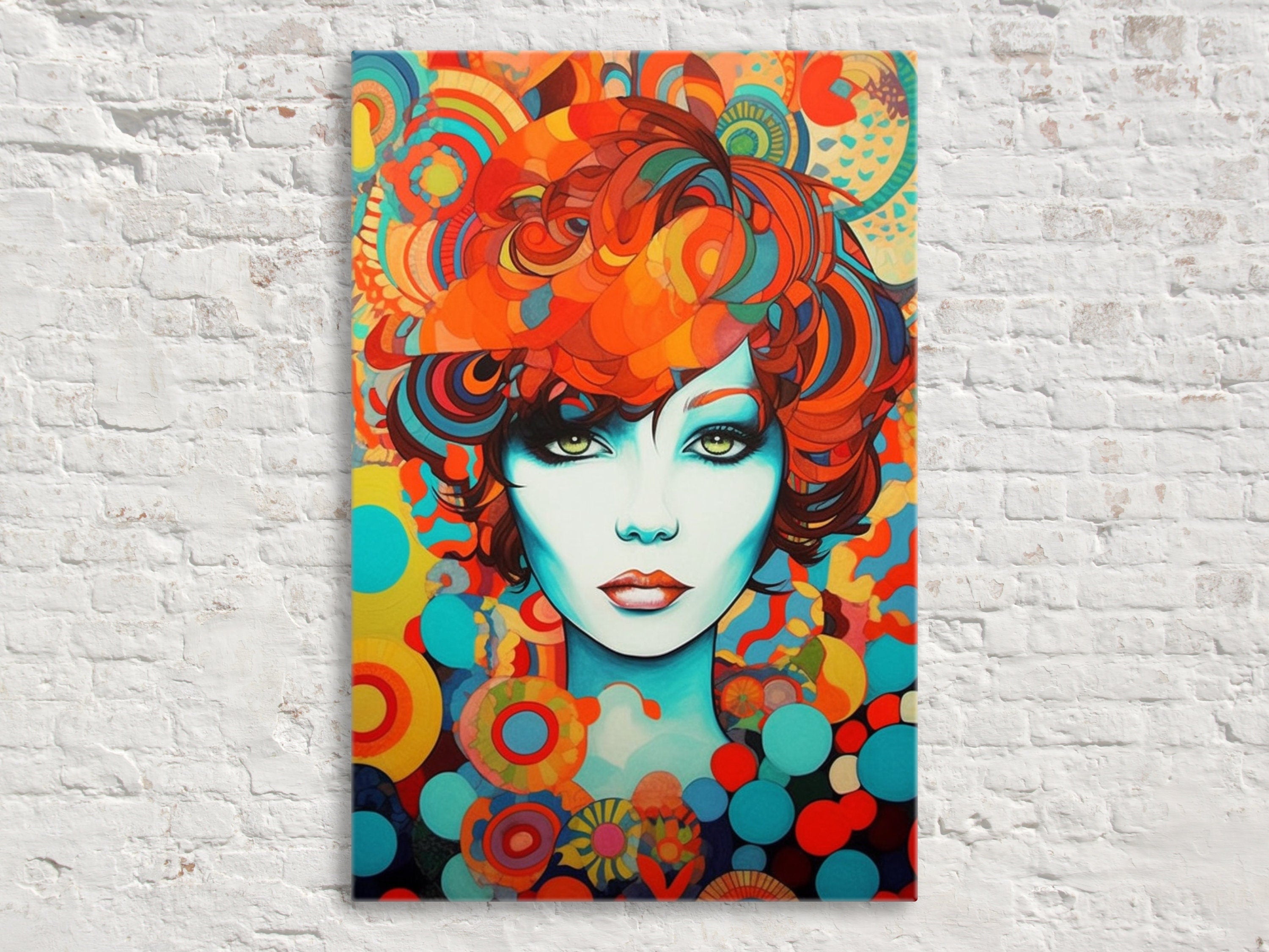 Art Deco Woman Portrait – Large Canvas Wall Art With Scratch Resistant Coating