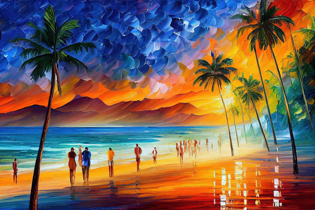 Hawaii Beach Canvas Print - Paradise Oil Painting With Vibrant Coastal Art