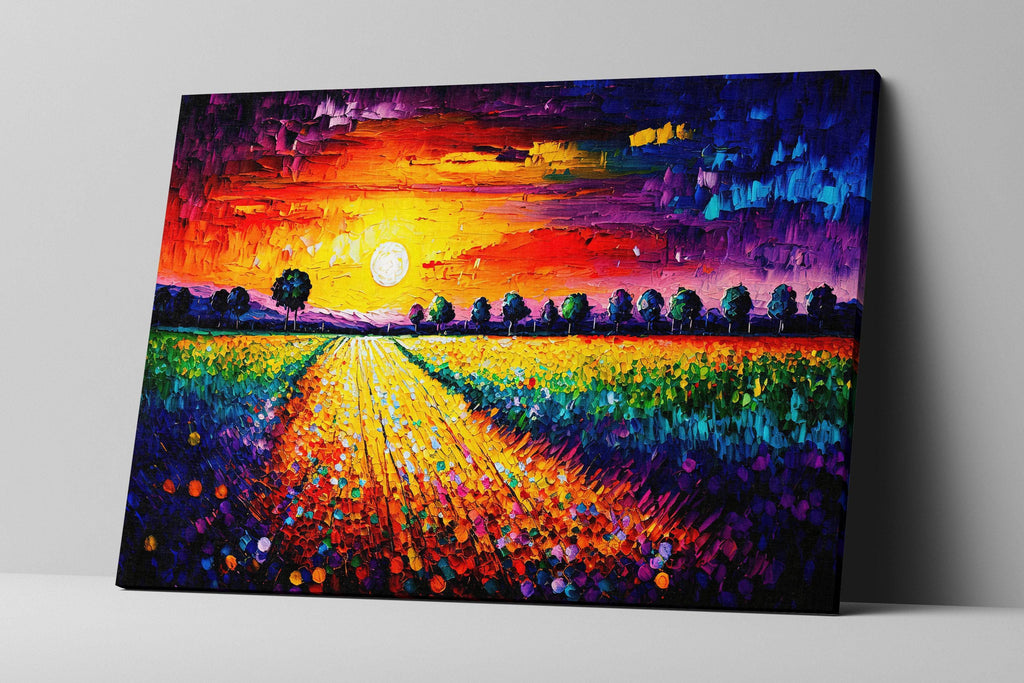 Flower Field Canvas Art – Vibrant Floral Canvas | Large Wall Art with Wood Frame