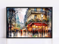 Christmas Watercolor Cityscape - Paris Holiday Wall Art, Print on Canvas, Artist Paper, Watercolor Paper, Available in Extra Large Sizes
