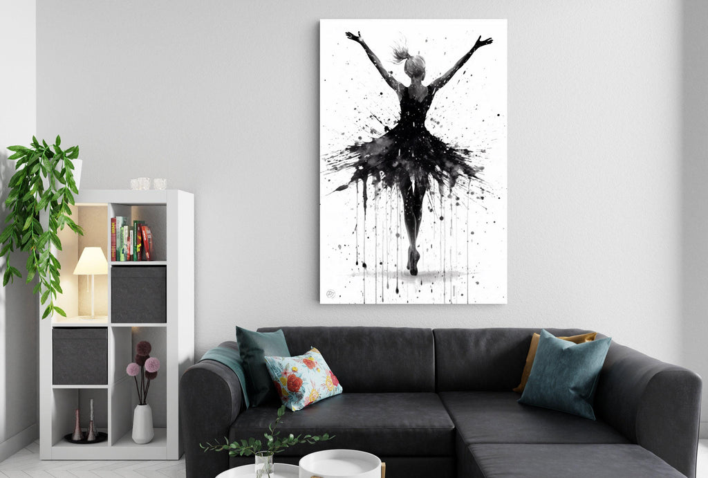 Graceful Dance Moves: Watercolor Ballerina Painting, Giclee Print on Canvas, Artist Paper, Watercolor Paper, Available in Extra Large Sizes