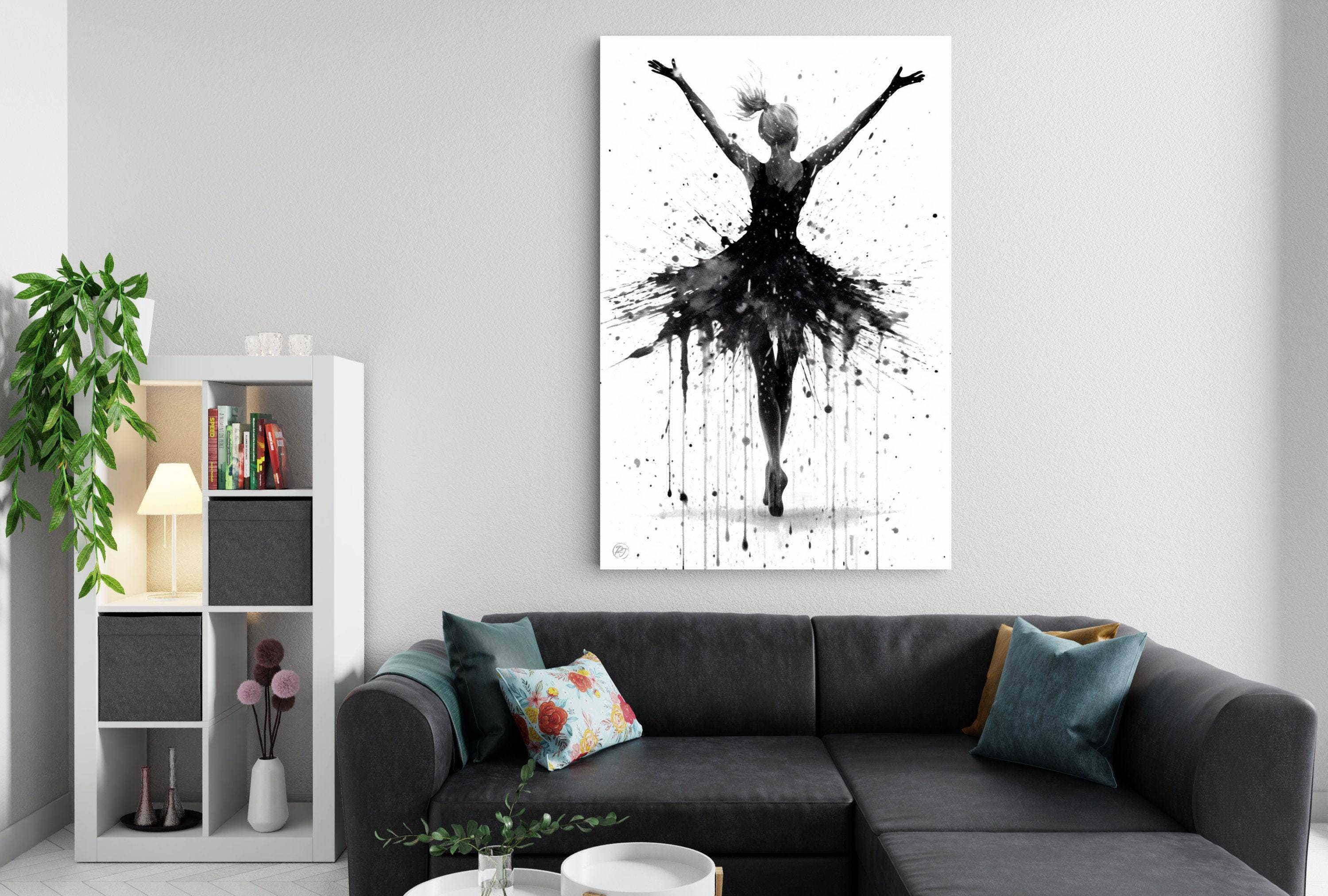 Graceful Dance Moves: Watercolor Ballerina Painting, Giclee Print on Canvas, Artist Paper, Watercolor Paper, Available in Extra Large Sizes